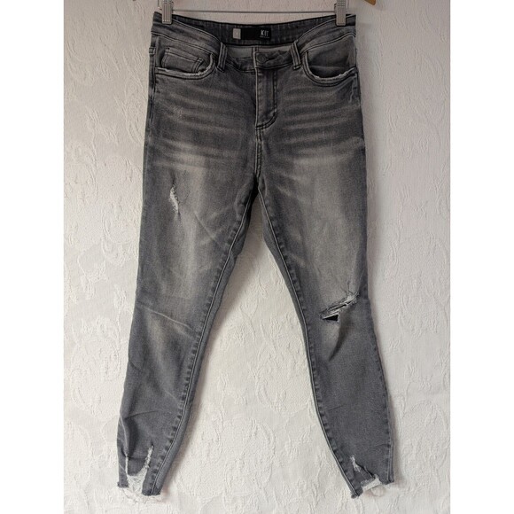 KUT From The Kloth Gray Connie High Rise Women 6 Ankle Skinny Distressed Jeans - Picture 1 of 14